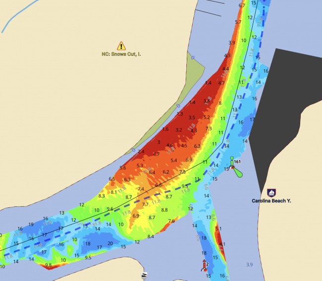 NC Snows Cut, ICW 295 located in Waterway Guide Navigation Alert