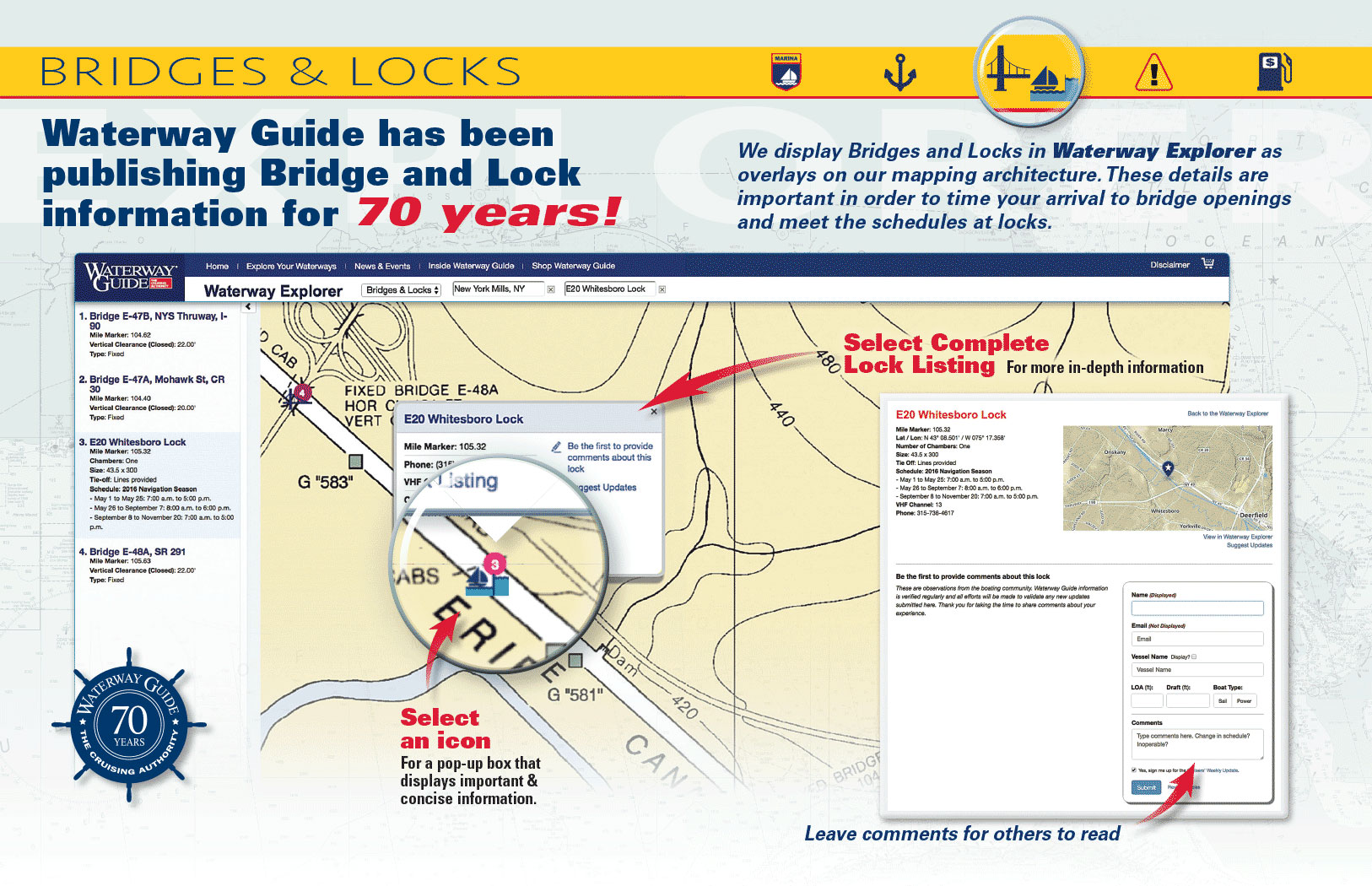 Bridges & Locks Waterway Explorer has all the info you need Waterway